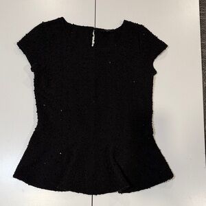 Chic Black Textured Women's Blouse